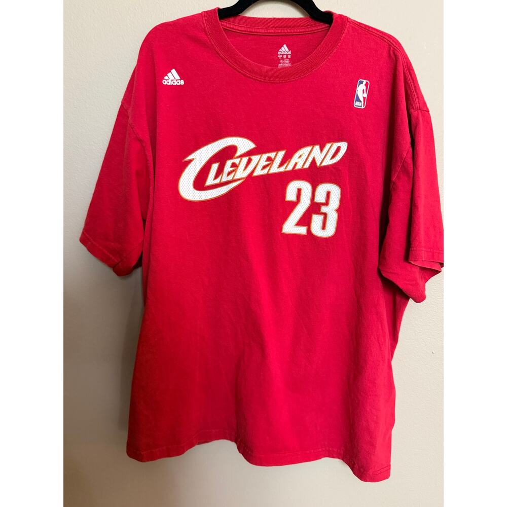 LeBron James Cleveland Cavaliers #23 Adidas Short Sleeve T Shirt 2XL Red NBA